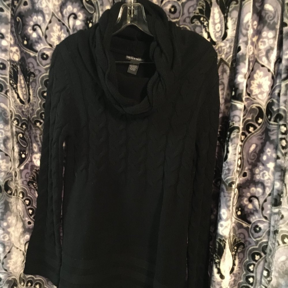 Black Large Turtleneck Sweater Dress